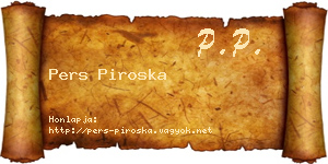 Pers Piroska névjegykártya