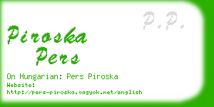 piroska pers business card